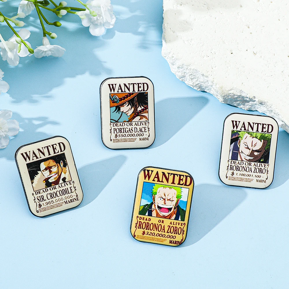 4 Pcs ONE PIECE Cartoon Anime  - Enamel Pin Set review and price