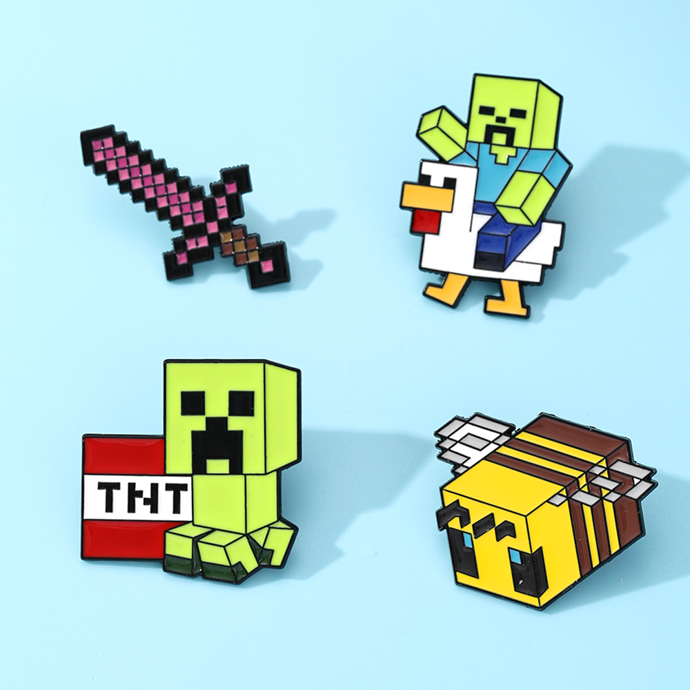 4pcs Cute Baby Zombie Chicken  - Enamel Pin Set review and price